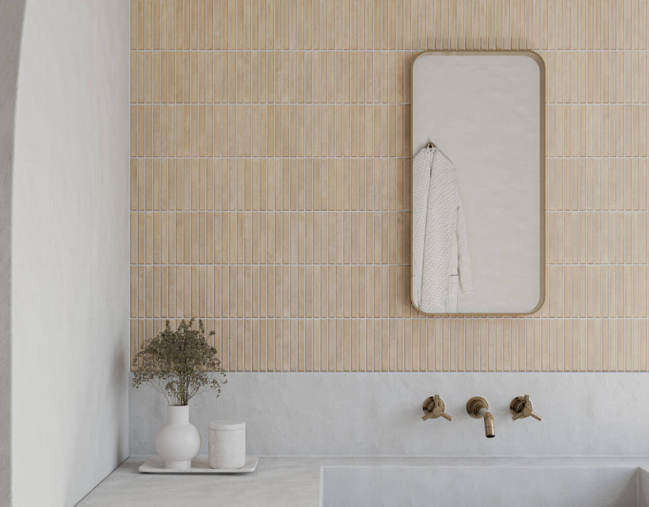 dimensional ceramic tile wall art