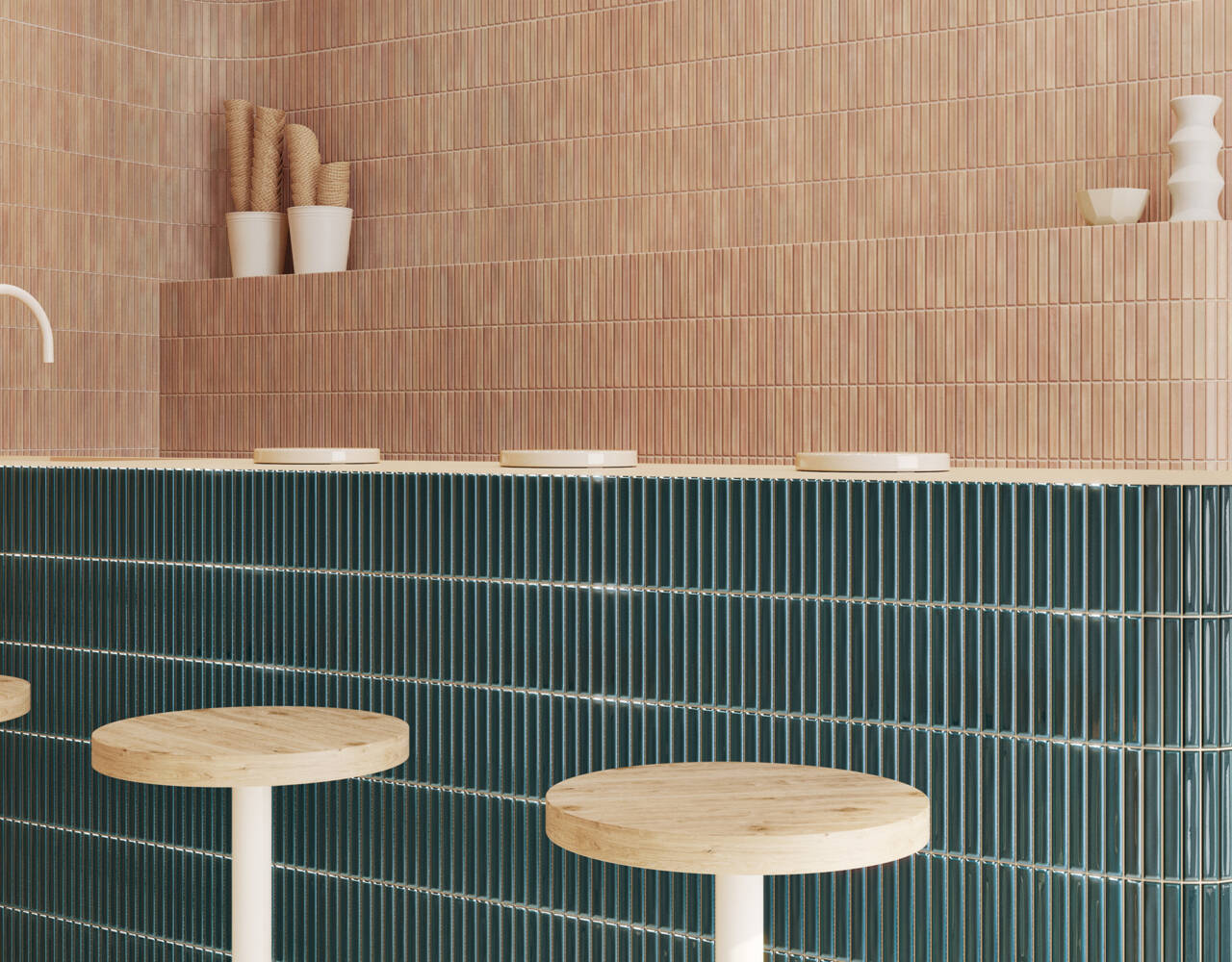 dimensional ceramic tile wall art