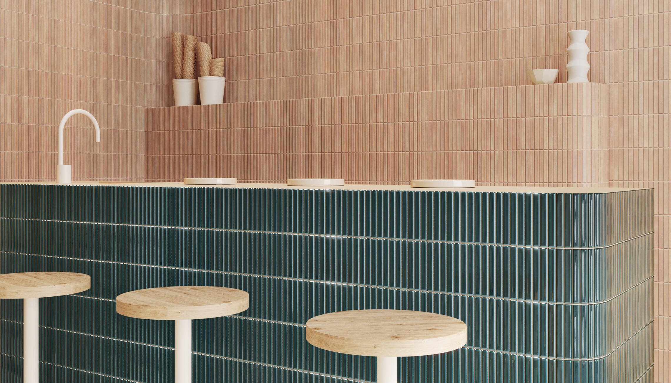 dimensional ceramic tile wall art