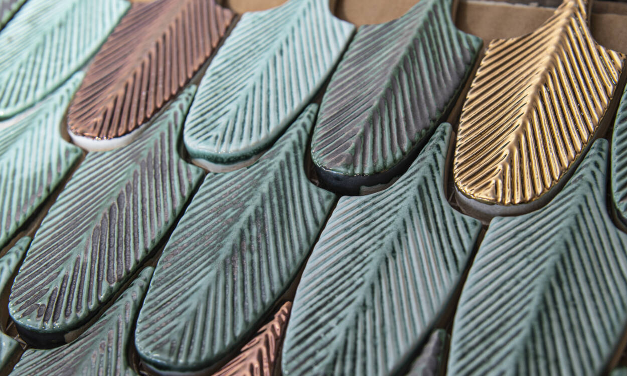 polished handmade porcelain tile