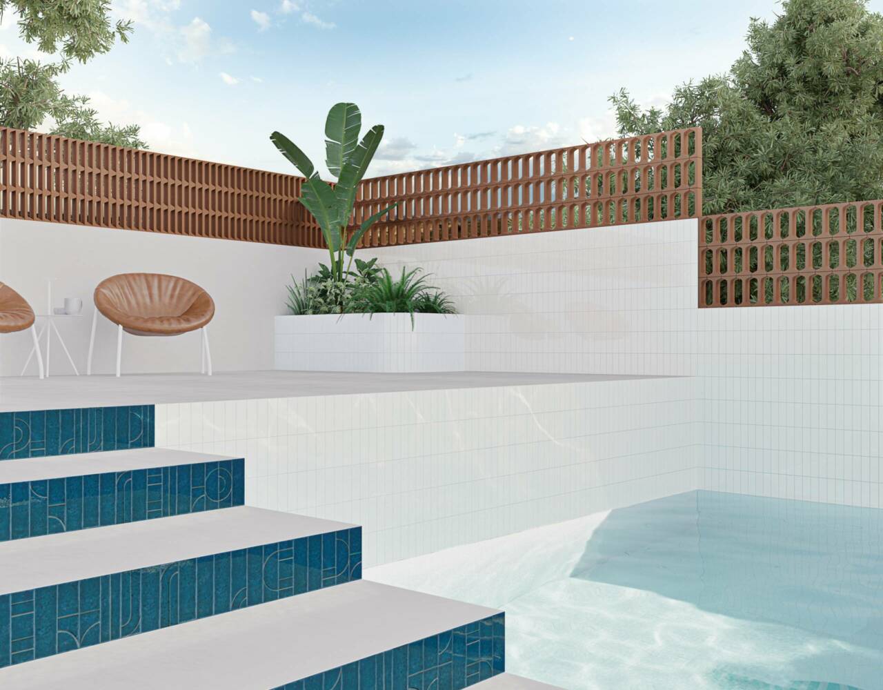 travertine tile interior