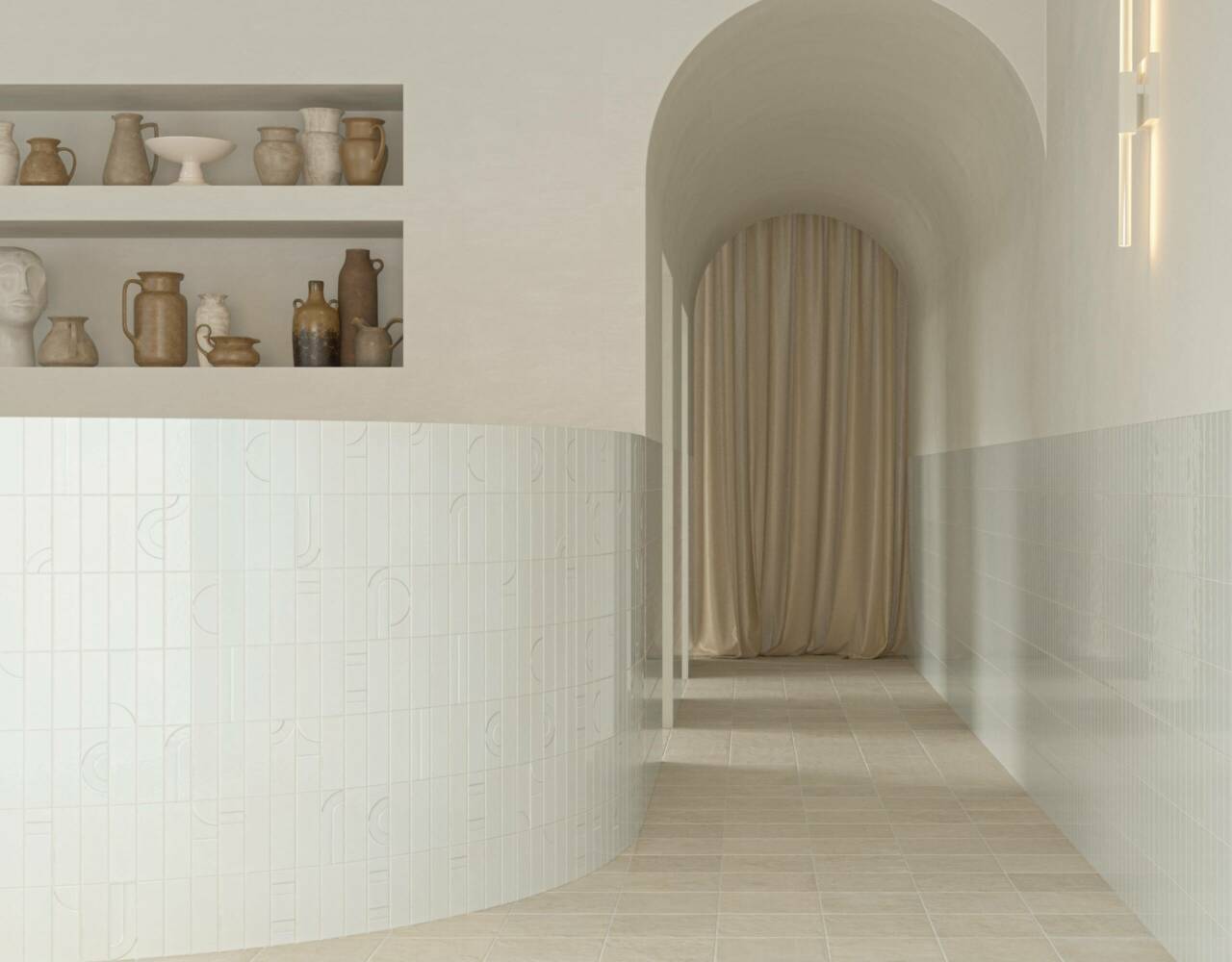 travertine tile interior