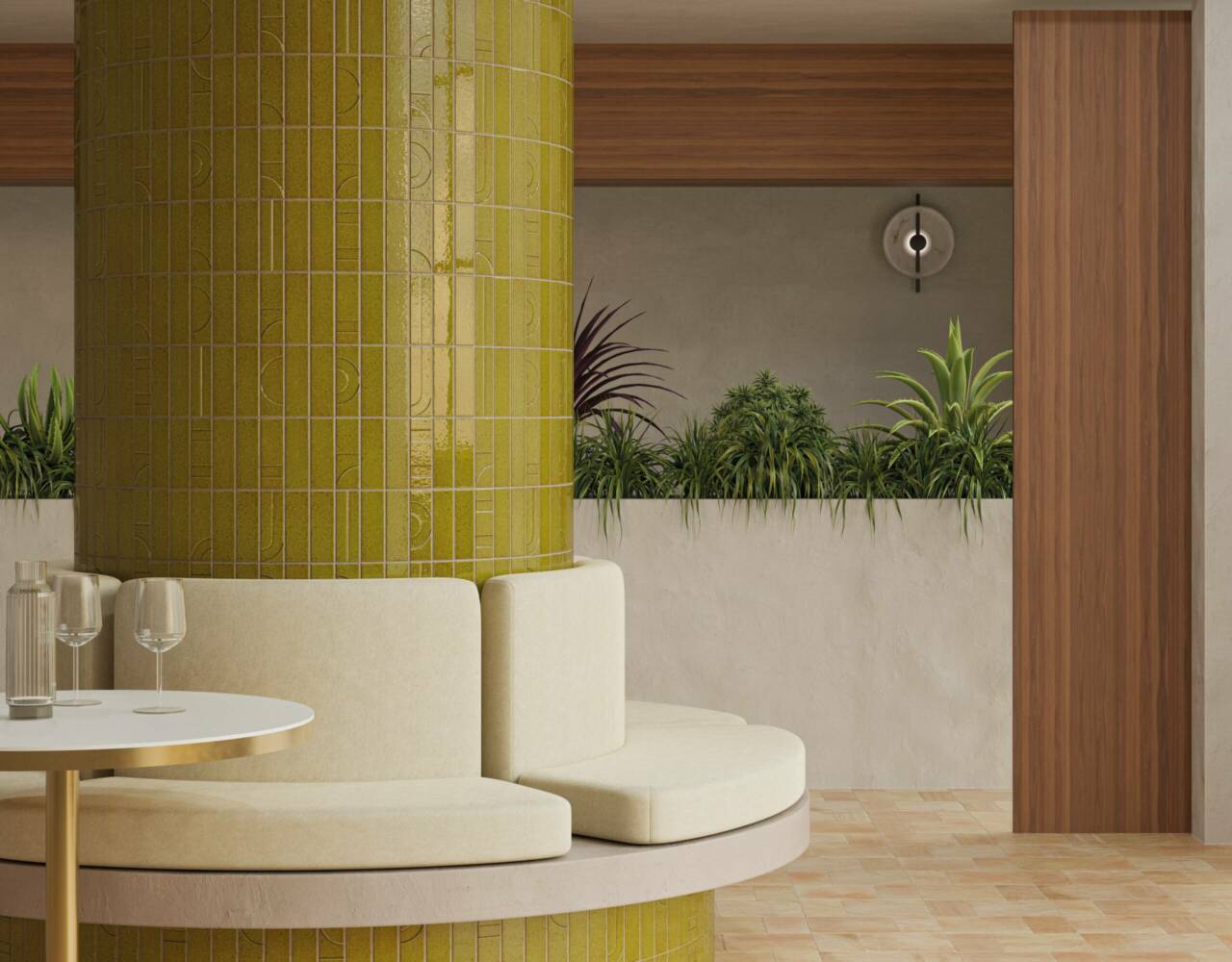 travertine tile interior